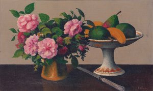 Stillleben mit Blumen und Früchten von Felix Elie Tobeen