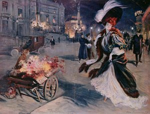 Paris bei Nacht im Opernviertel, 1907 von Felix Fournery