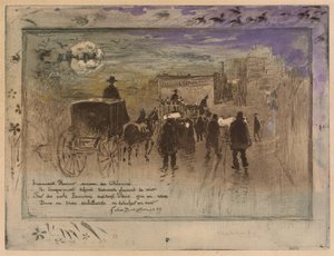 Trauerzug auf dem Boulevard de Clichy von Felix Hilaire Buhot