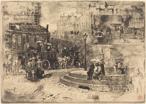 La Place Pigalle en 1878, 1878 von Felix Hilaire Buhot