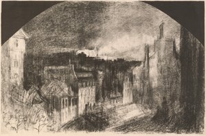 Montmartre am 14. Juli, Bastille-Tag in Montmartre, 1892 von Felix Hilaire Buhot