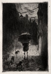 Regen und Regenschirm