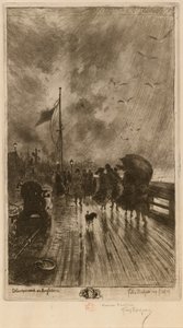 Un Débarquement en Angleterre, Landung in England 1879 von Felix Hilaire Buhot