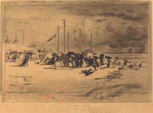 Ein Korn in Trouville (Sturm in Trouville) von Felix Hilaire Buhot