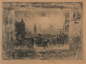 Westminster Bridge oder Westminster Tower von Felix Hilaire Buhot
