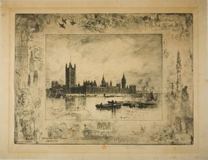 Westminster Palace, London von Felix Hilaire Buhot