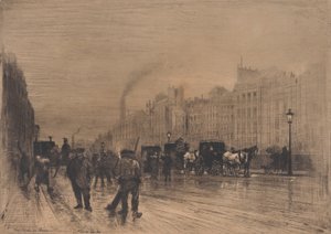 Wintermorgen am Kai, Paris, 1883 von Felix Hilaire Buhot