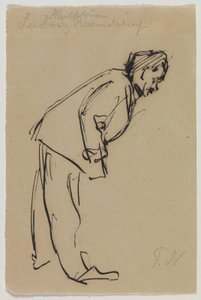 Porträt von Ludvig Brandstrup, stehend und nach vorne gebeugt von Felix Nylund
