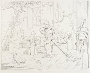 Rip unterhält Kinder (Rip Van Winkle, Illustration) von Felix Octavius Carr Darley