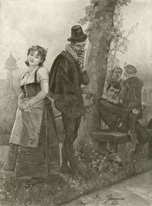 Verlorene Liebesmüh. Akt I, Szene II (Gravur) von Felix Octavius Carr Darley