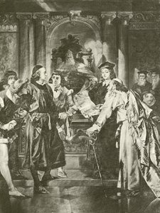 Der Kaufmann von Venedig. Akt IV, Szene I (Gravur) von Felix Octavius Carr Darley