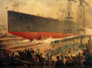 Stapellauf der Hindenburg in Wilhelmshaven von Felix Schwormstadt
