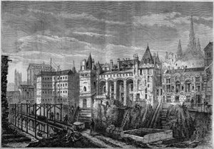 Architektur: Ansicht der Westfassade des ehemaligen Palastes der Könige von Frankreich auf der Île de la Cité in Paris