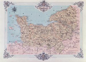 Karte der Normandie, aus dem 1. Band von La Normandie Illustree, graviert von Charpentier, veröffentlicht in Nantes 1852