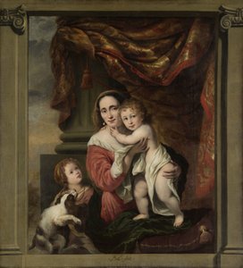 Caritas: Joanna de Geer (1629-1691) mit ihren Kindern Cecilia Trip (1660-1728) und Laurens Trip (geb. 1662)