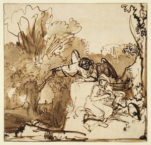 Der Engel erscheint Hagar und Ismael von Ferdinand Bol