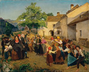 Der Abschied der Braut vom Elternhause - Höldrichsmühle von Ferdinand Georg Waldmuller