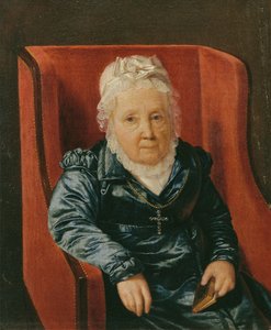 Rosina Wieser im Lehnstuhl