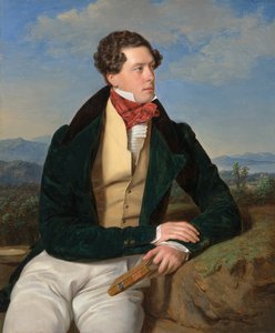 Der Schauspieler Maximilian Korn in einer Landschaft, 1828 von Ferdinand Georg Waldmuller