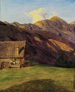 Die Alpenhütte am Hoisenrad bei Ischl von Ferdinand Georg Waldmuller