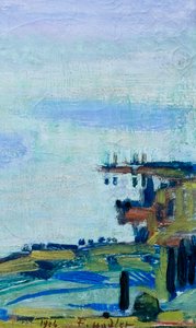Genfersee mit den Savoyer Alpen von Ferdinand Hodler