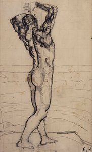 Männlicher Akt, Studie für die Wahrheit, um 1901-02 von Ferdinand Hodler