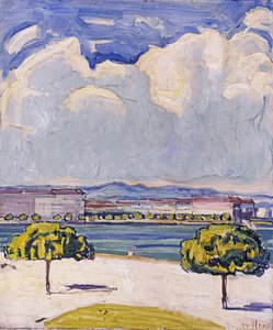 Der Quai du Mont-Blanc in Genf vom Jardin Anglais aus gesehen von Ferdinand Hodler