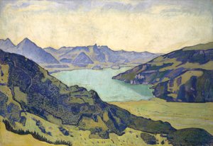 Blick auf den Thunersee von Breitlauenen, 1906