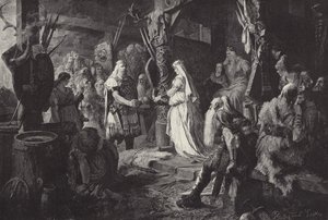 Frithjof bei König Ring (Frithjof in der Halle von König Ring) von Ferdinand Leeke