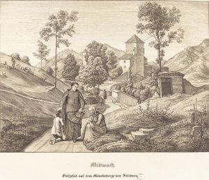 Mittwoch - Fusspfad auf dem Mönchsberge bei Salzburg