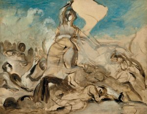 28. Juli - Die Freiheit führt das Volk von Ferdinand Victor Eugene Delacroix
