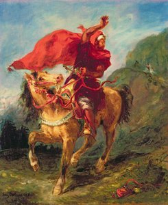 Arabischer Reiter gibt ein Signal von Ferdinand Victor Eugene Delacroix