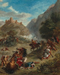 Araber kämpfen in den Bergen