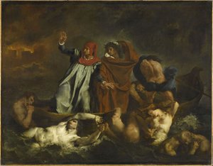 Dante und Virgil in der Hölle. Die Barke von Dante, 1822