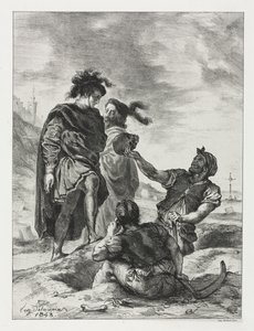 Hamlet: Hamlet und Horatio mit den Totengräbern, 1843 von Ferdinand Victor Eugene Delacroix