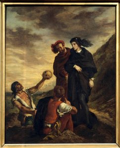 Hamlet und Horatio auf dem Friedhof Illustration für Akt V von William Shakespeares Stück "Hamlet" von Ferdinand Victor Eugene Delacroix