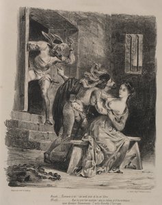 Illustrationen für Faust: Faust im Gefängnis von Marguerite, 1828