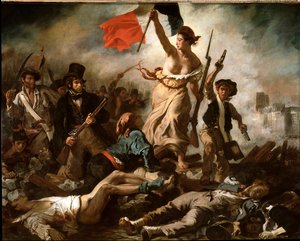Die Freiheit führt das Volk von Ferdinand Victor Eugene Delacroix