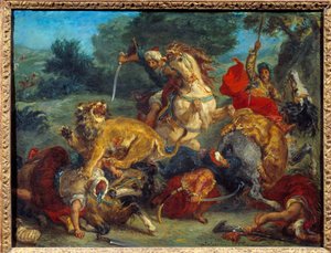 Löwenjagd von Ferdinand Victor Eugene Delacroix