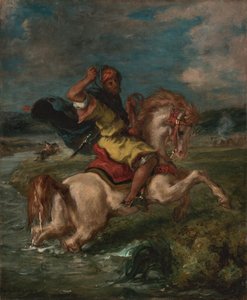 Marokkanischer Reiter überquert eine Furt, ca. 1850 von Ferdinand Victor Eugene Delacroix