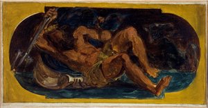 Neptune apaisant les flots: Skizze für den Salon de la Paix im Hôtel de Ville, Paris, zwischen 1849 und 1852 von Ferdinand Victor Eugene Delacroix
