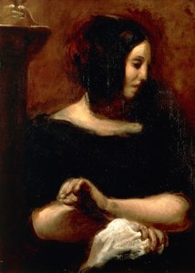 Porträt von George Sand von Ferdinand Victor Eugene Delacroix