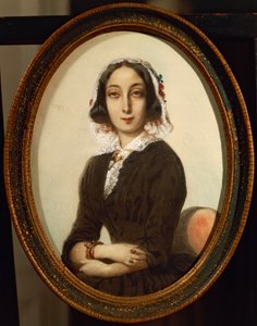 Porträt von George Sand von Ferdinand Victor Eugene Delacroix