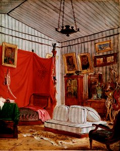 Studie für Interieur mit zwei Porträts (Gemälde, ca. 1834)