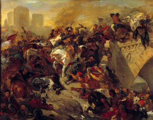 Die Schlacht von Taillebourg gewonnen von Saint Louis am 21. Juli 1242