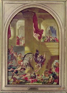 Die Vertreibung des Heliodorus aus dem Tempel, ca. 1857 von Ferdinand Victor Eugene Delacroix