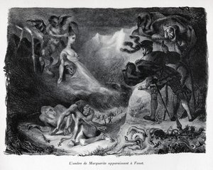 Der Schatten von Gretschen erscheint bei Faust von Ferdinand Victor Eugene Delacroix