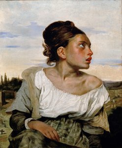 Junges Waisenmädchen auf dem Friedhof von Ferdinand Victor Eugene Delacroix