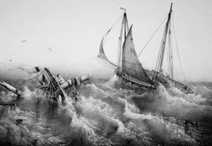 Nach dem Sturm, Lithographie von Ferdinand Perrot