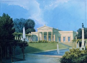 Ansicht von Charlottenhof vom Garten aus, 1855 von Ferdinand von Arnim